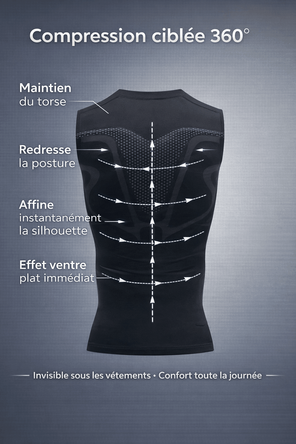 Ventre plat immédiat - Débardeur correcteur de posture FORMlift - FORMLIFT